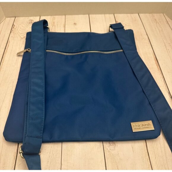 Escada Handbags - Escada Moon Sparkle Blue Nylon Medium Cross Body Shoulder Bag 11”x11” VGUC